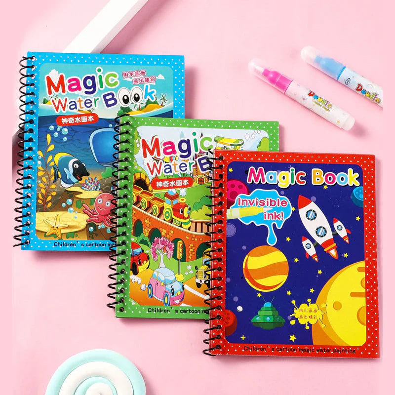Reusable Magic Water Painting Book + Doodle pen (Set Of 2)
