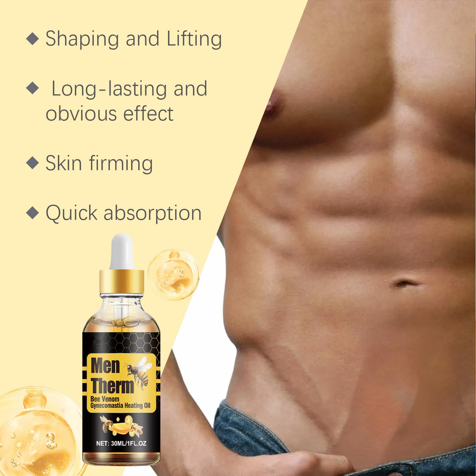 Chest Fat Bee Venom Gynecomastia Heating Oil