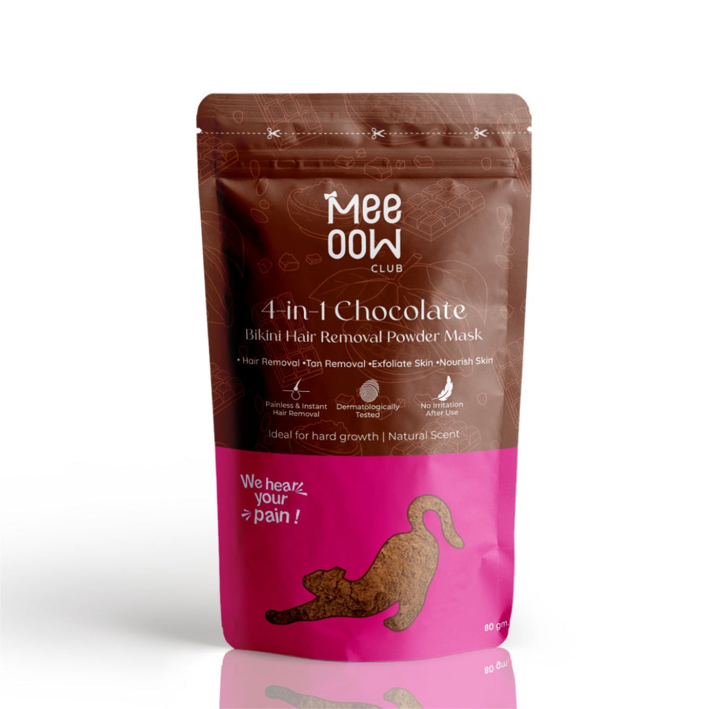 4-in-1 Chocolate , Herbal & Orange Bikini Hair Removal Wax Powder Mask