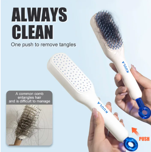 Scalp Root Applicator Comb + Self Cleaning Hair Brush + Hair Oil (3 in 1 Combo Deal for Hair Care)